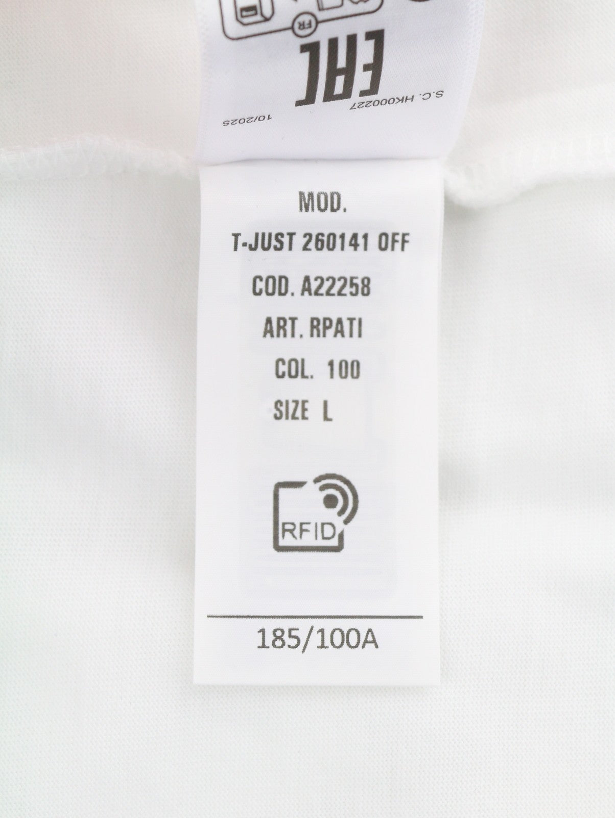 DIESEL T-Just 260141 OFF Men T-Shirt L White Crew Neck Tricot Short Sleeve