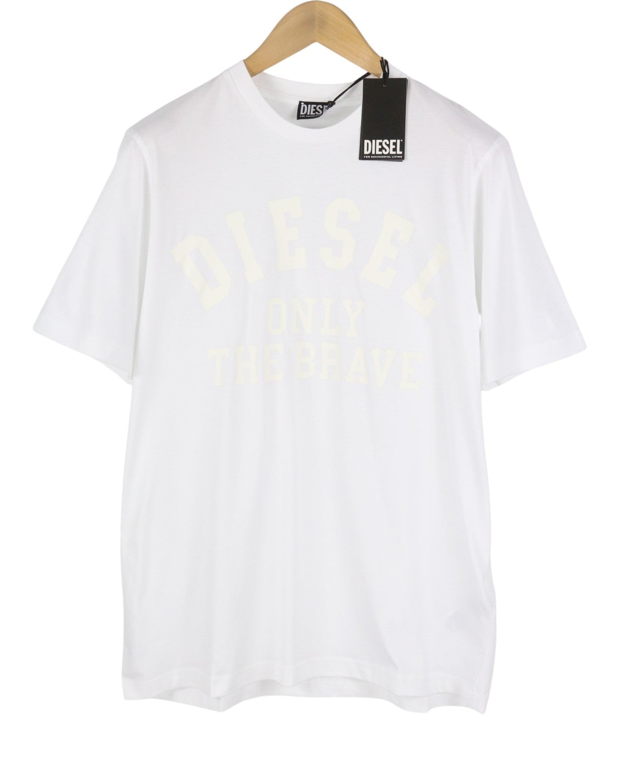 DIESEL T-Just 260141 OFF Men T-Shirt L White Crew Neck Tricot Short Sleeve