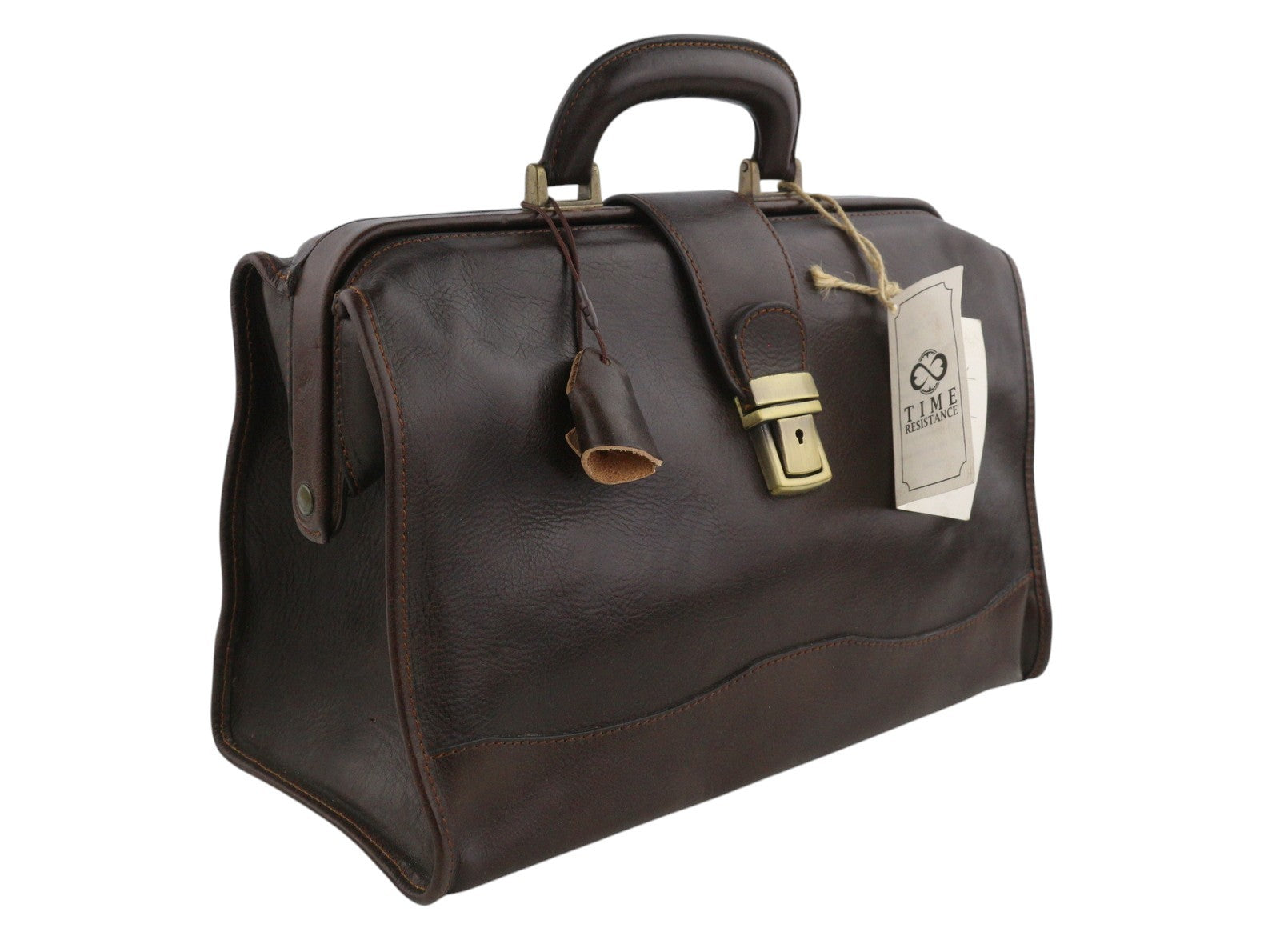TIME RESISTANCE David Copperfield Women Bag Brown Leather Doctor Briefcase