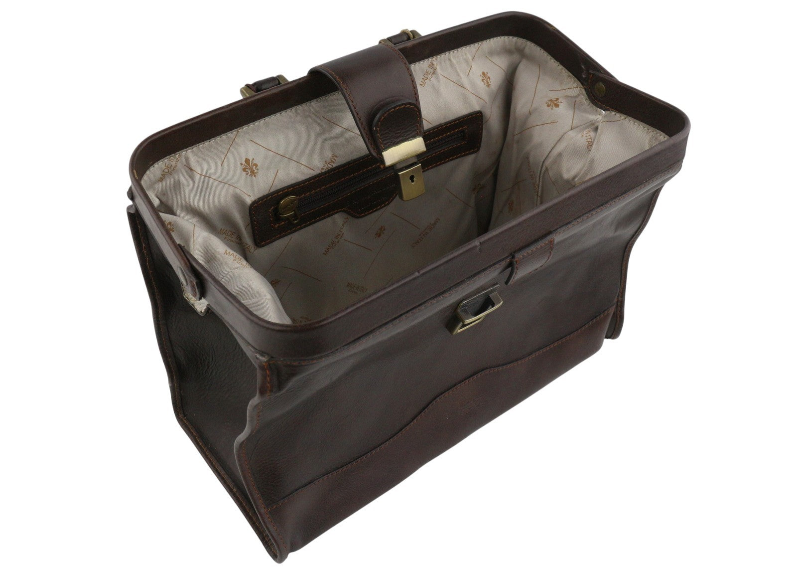 TIME RESISTANCE David Copperfield Women Bag Brown Leather Doctor Briefcase