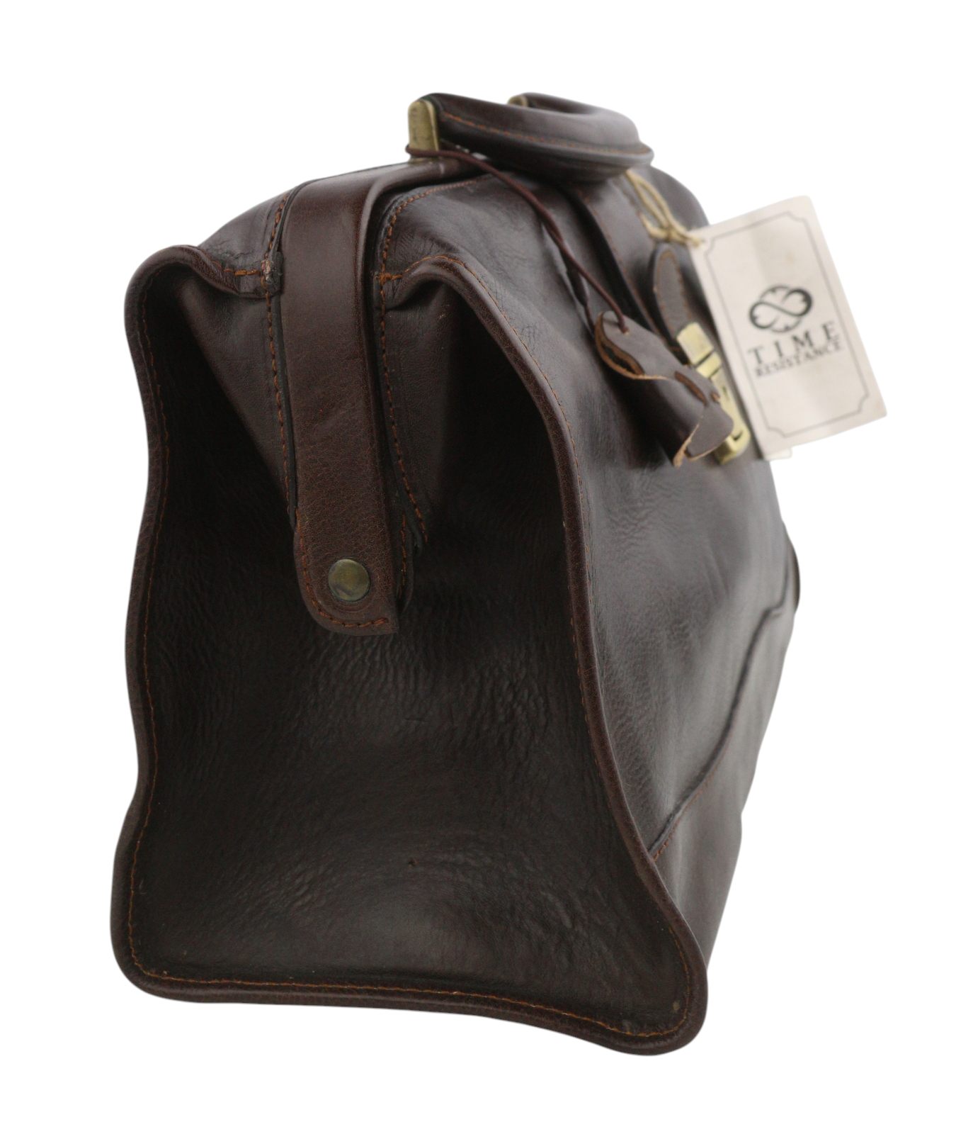 TIME RESISTANCE David Copperfield Women Bag Brown Leather Doctor Briefcase