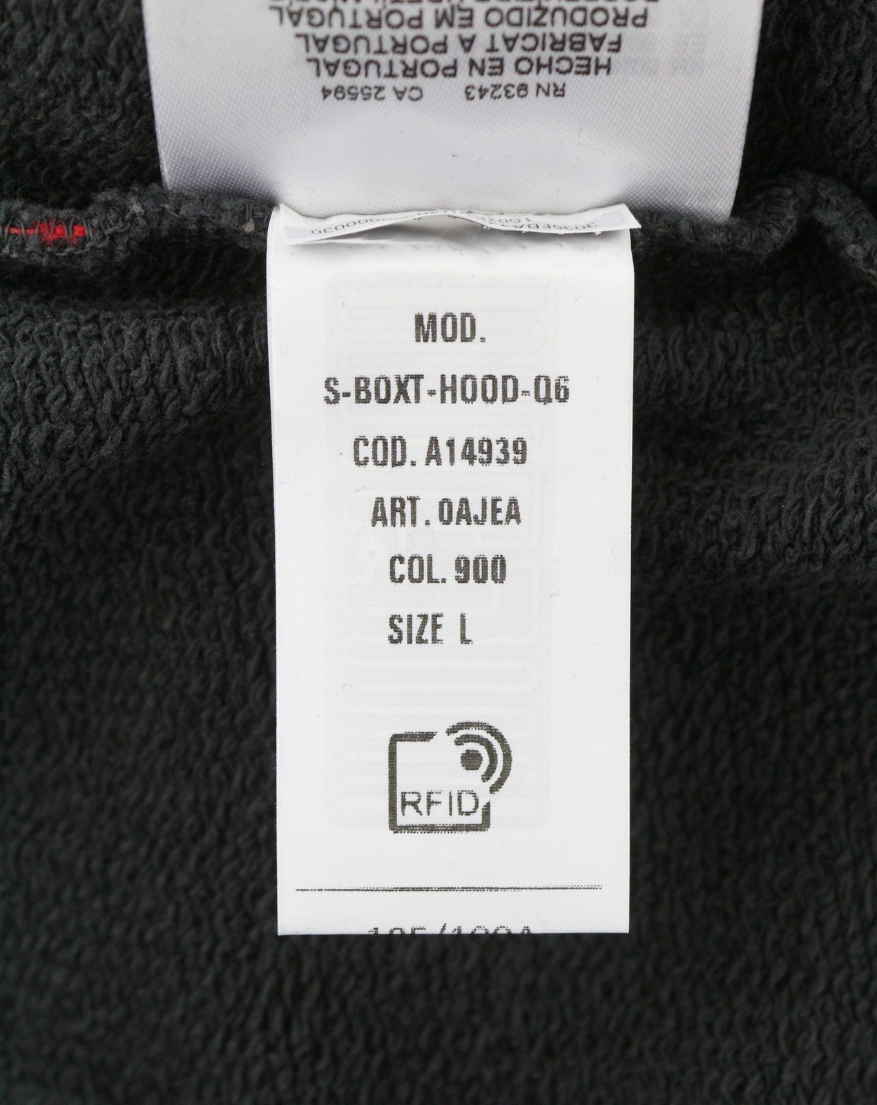 DIESEL S-Boxt-Hood-Q6 Men Hoodie L Black Metallic Shiny Relaxed Fit RRP395