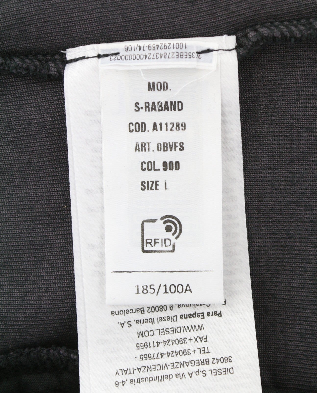 DIESEL S-Raband Men Sweatshirt L Black Faded Full Zip Track Top RRP325