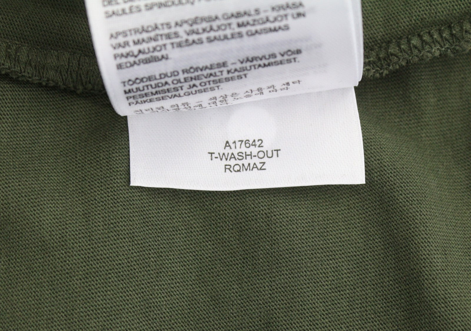 DIESEL T-Wash-Out Men T-Shirt XL Green Faded Tricot Oversized Short Sleeved