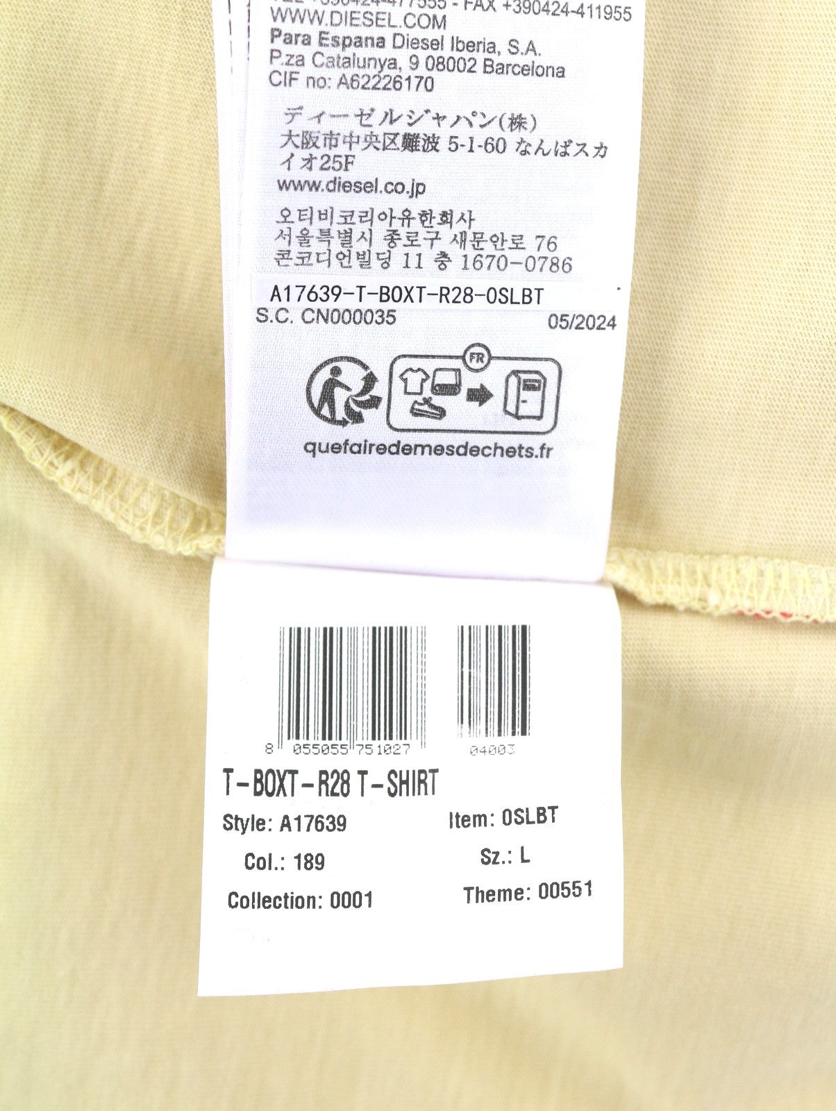 DIESEL T-Boxt-R28 Men T-Shirt L Colourful Graphics Print Short Sleeve