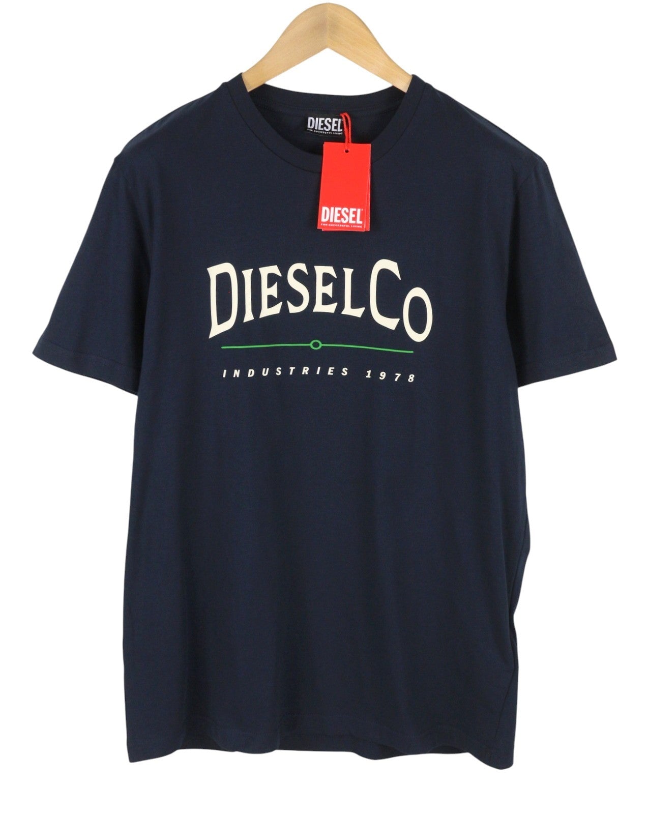 DIESEL T-Diego-Boss Men T-Shirt XL Blue Tricot Crew Neck Short Sleeved