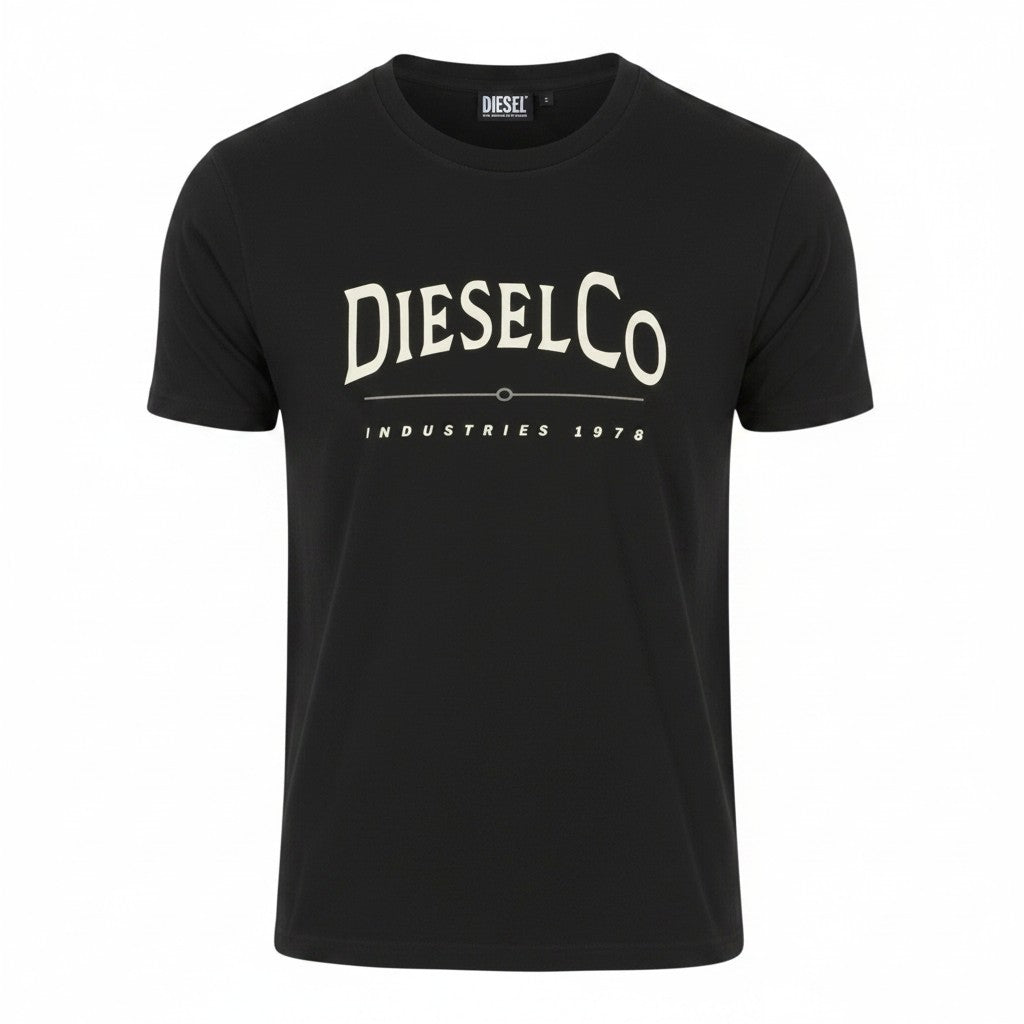 DIESEL T-Diego-Boss Men T-Shirt 3XL Black Tricot Crew Neck Short Sleeved