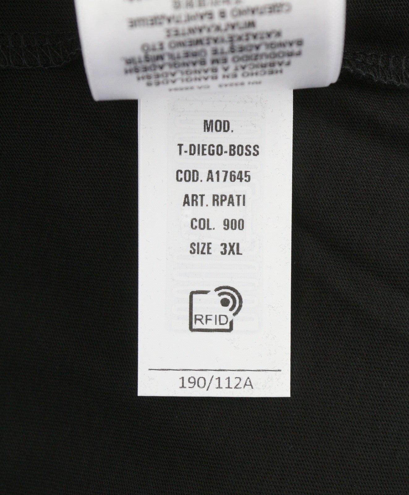 DIESEL T-Diego-Boss Men T-Shirt 3XL Black Tricot Crew Neck Short Sleeved