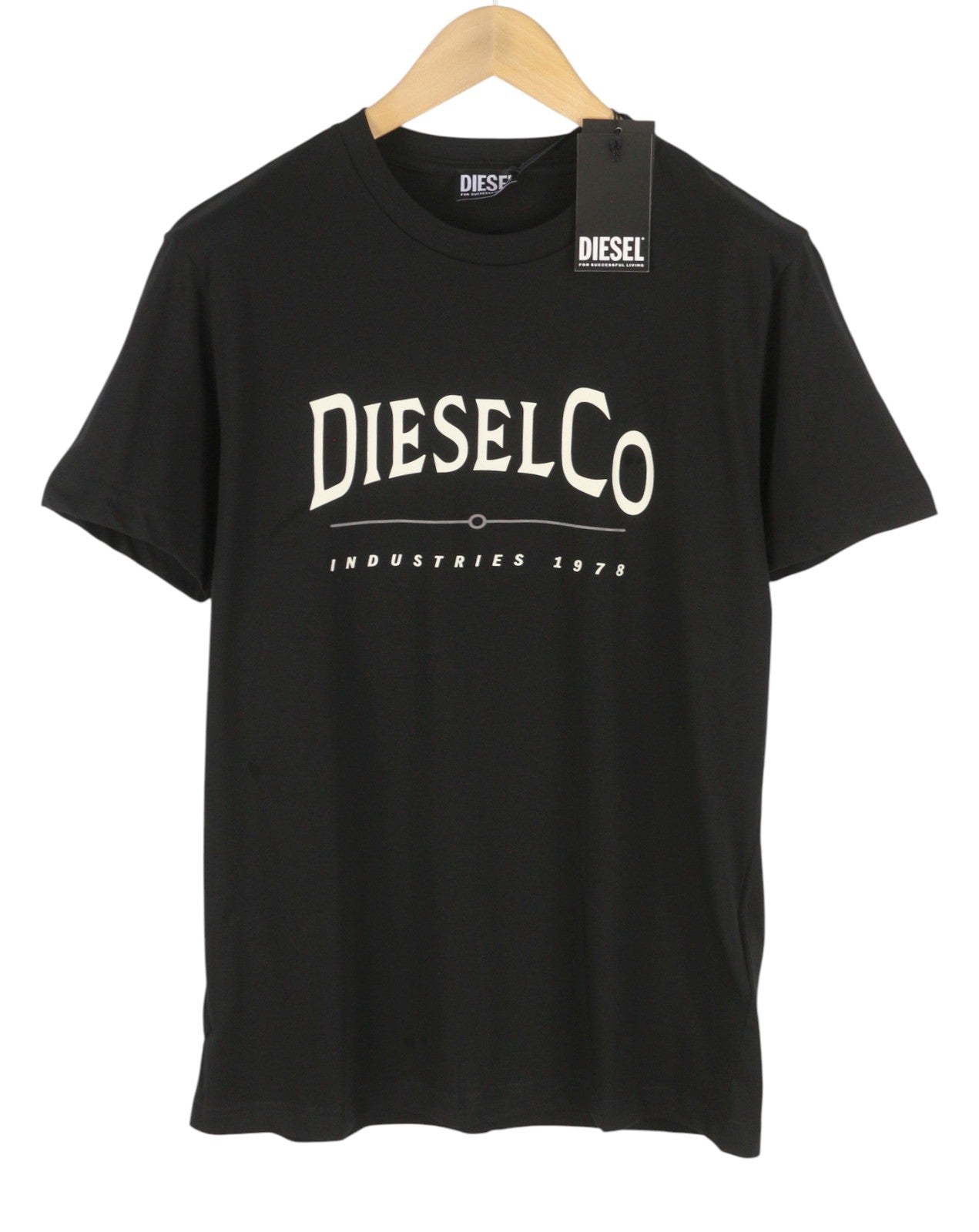 DIESEL T-Diego-Boss Men T-Shirt 3XL Black Tricot Crew Neck Short Sleeved