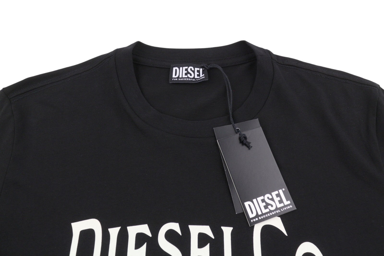 DIESEL T-Diego-Boss Men T-Shirt 3XL Black Tricot Crew Neck Short Sleeved