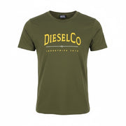DIESEL T-Diego-Boss Men T-Shirt L Green Tricot Crew Neck Short Sleeve