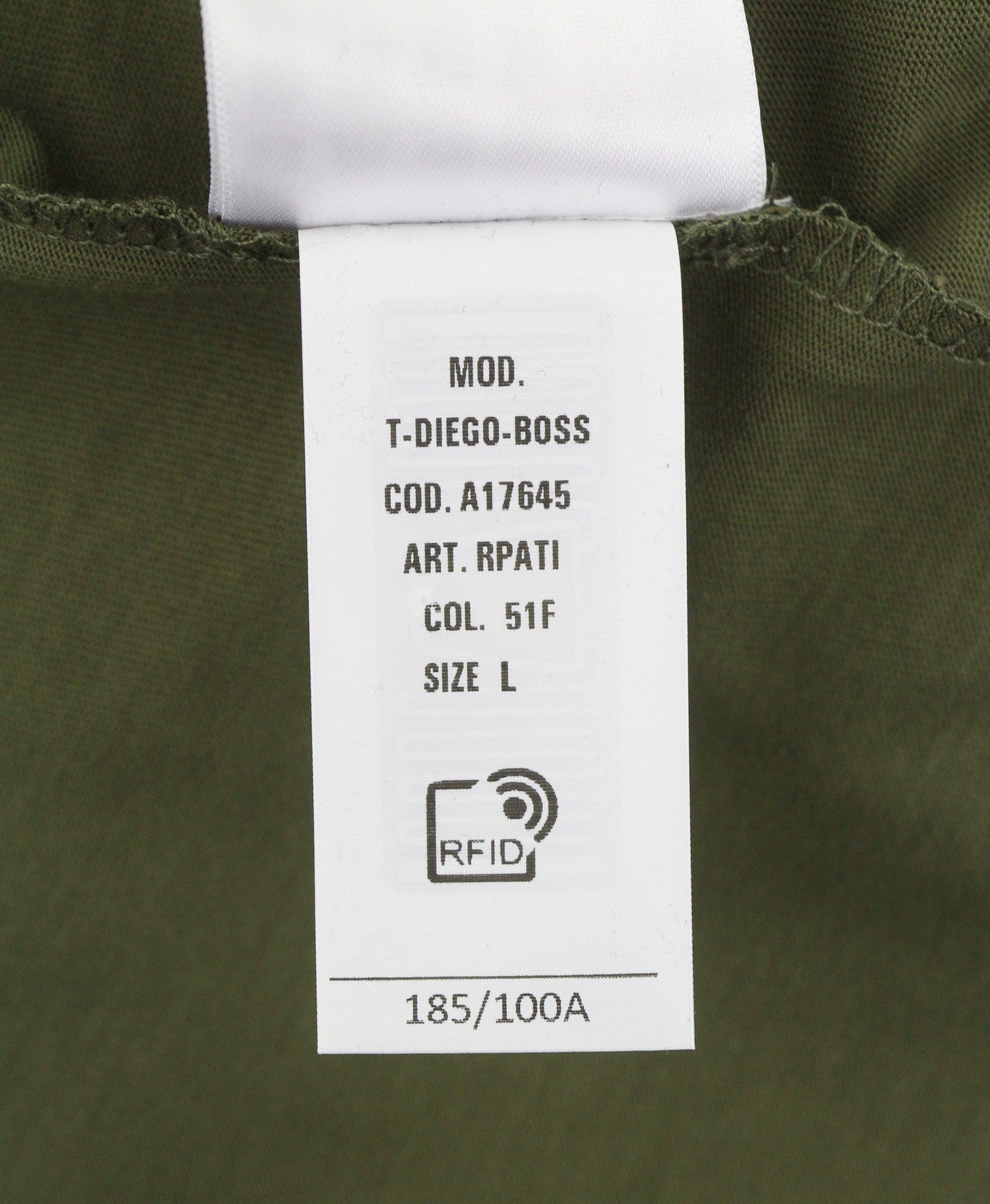 DIESEL T-Diego-Boss Men T-Shirt L Green Tricot Crew Neck Short Sleeved