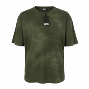 DIESEL T-Wash-Out Men T-Shirt 2XL Green Faded Tricot Oversized Short Sleeve