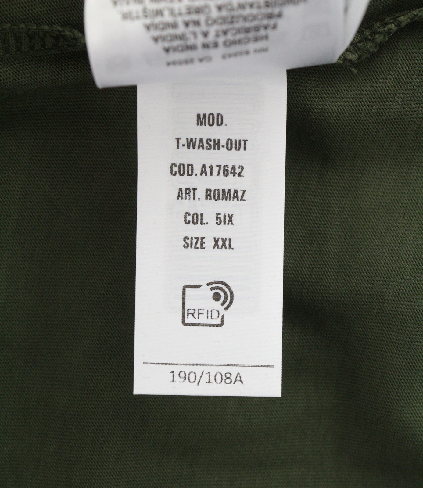DIESEL T-Wash-Out Men T-Shirt 2XL Green Faded Tricot Oversized Short Sleeve
