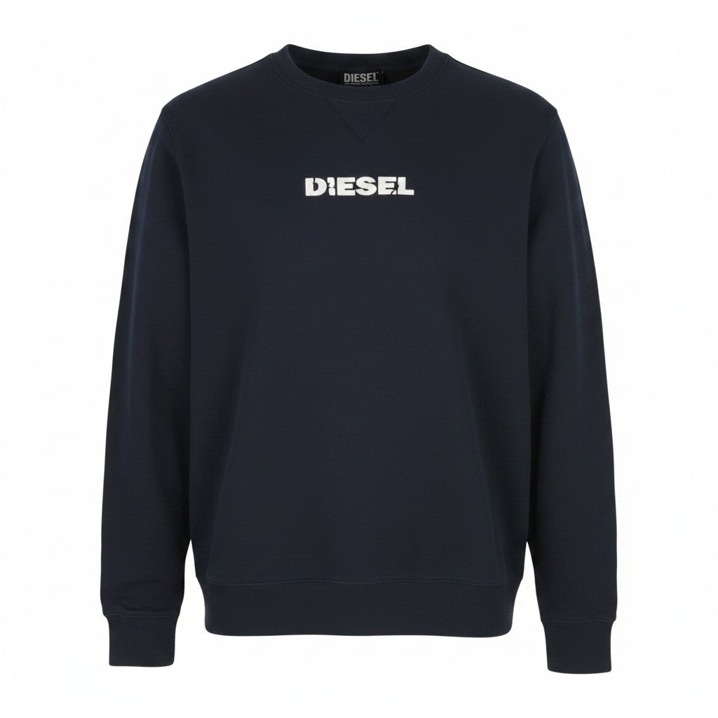 DIESEL S-Girk 250238 OFF Men Sweatshirt L Blue Crew Neck Long Sleeve Pull On