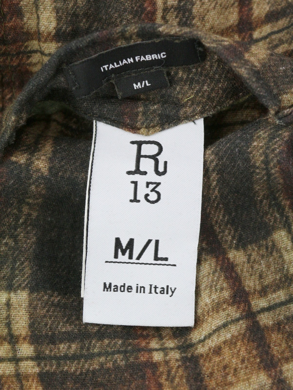 R13 Reversible Jumbo Shirtdress Women Dress M/L Pattern Oversized PF25 RRP899