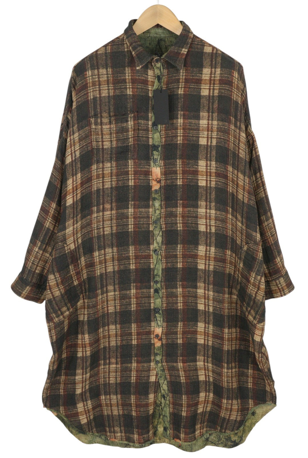 R13 Reversible Jumbo Shirtdress Women Dress M/L Pattern Oversized PF25 RRP899