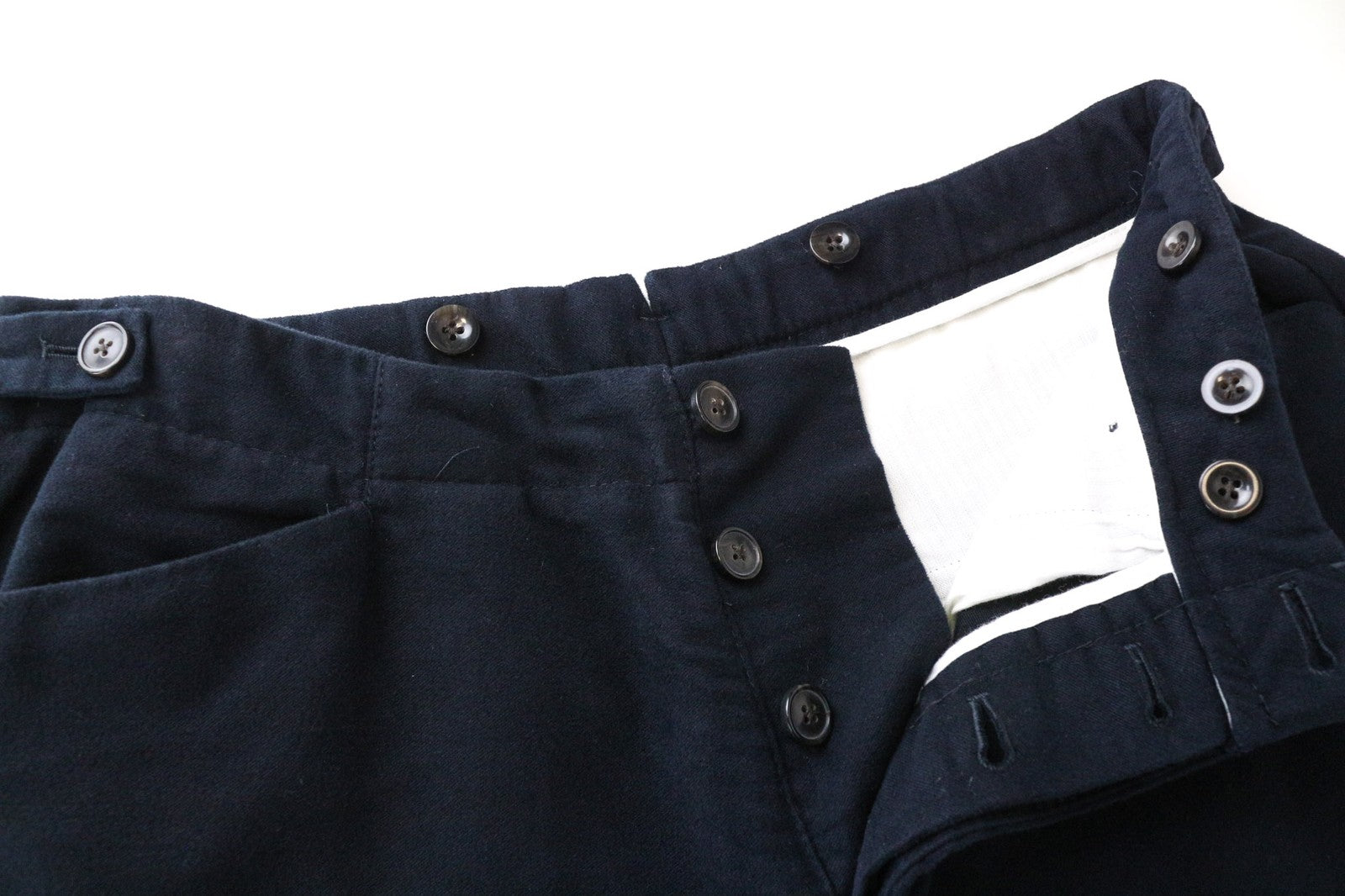 SUITSUPPLY Jort Porto Men's Pleated Trousers UK30R Navy Pure Cotton Classic