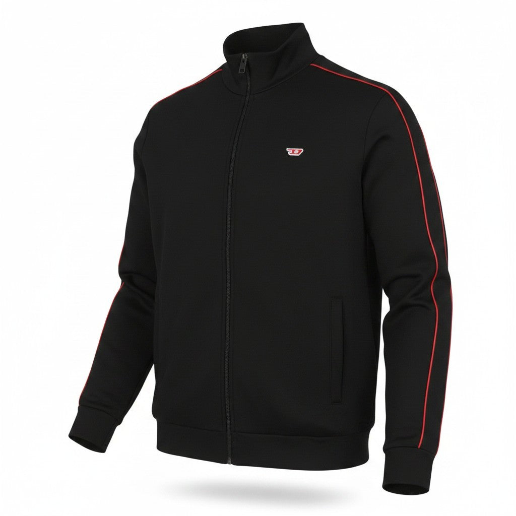 DIESEL S-Lock-D Men Sweatshirt M Black High Neck Zip Track Top RRP195