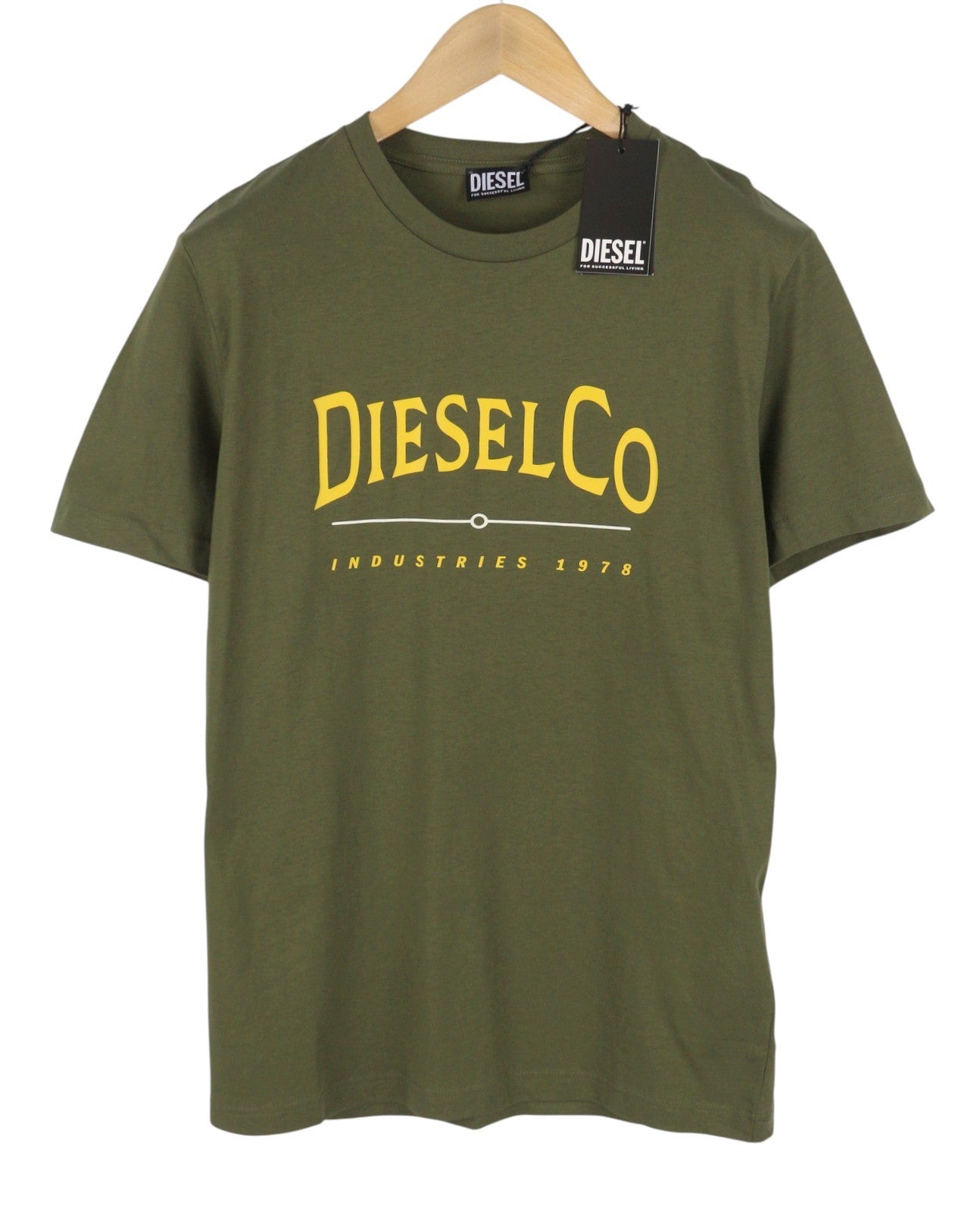 DIESEL T-Diego-Boss Men T-Shirt 2XL Green Tricot Crew Neck Short Sleeved