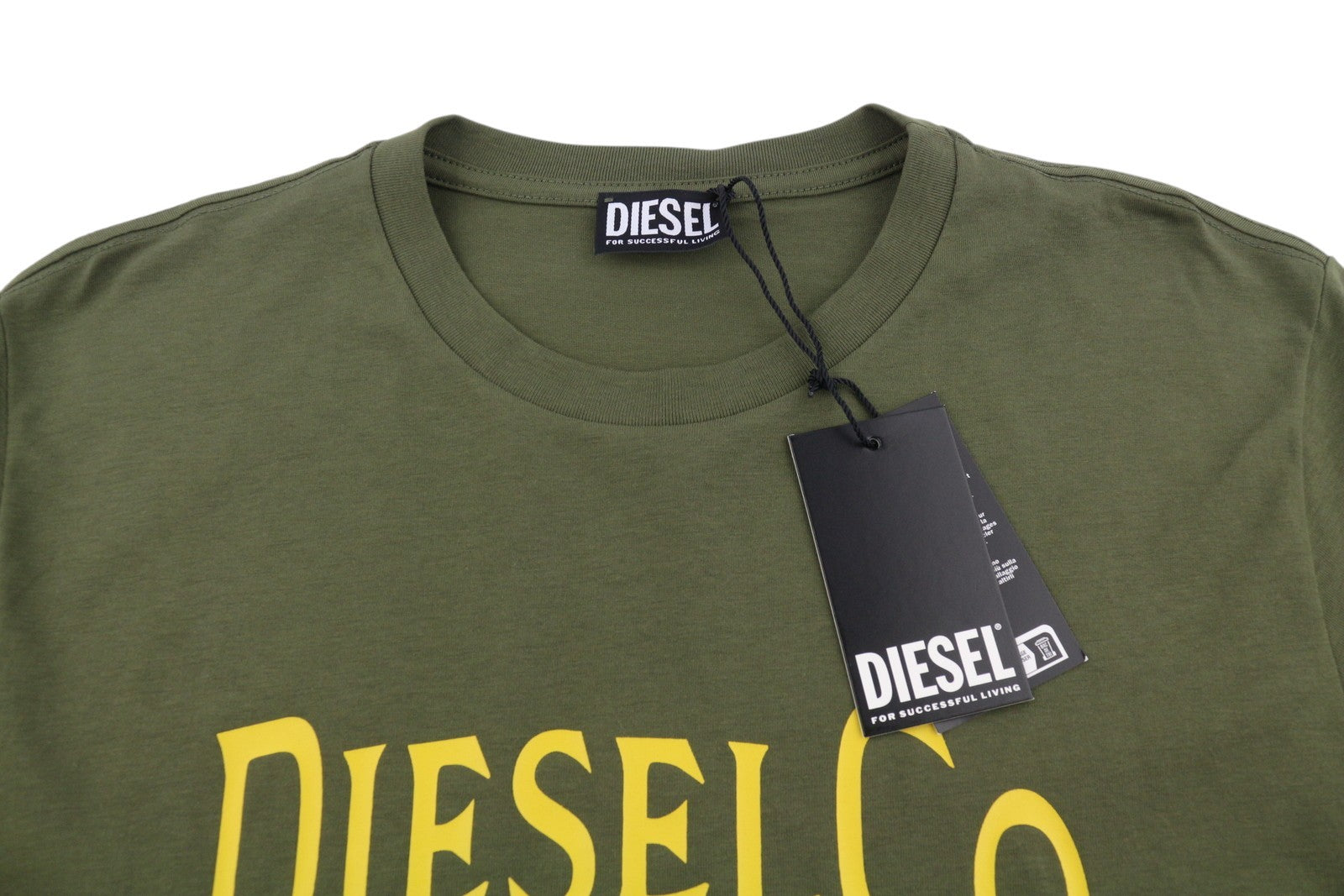 DIESEL T-Diego-Boss Men T-Shirt 2XL Green Tricot Crew Neck Short Sleeved