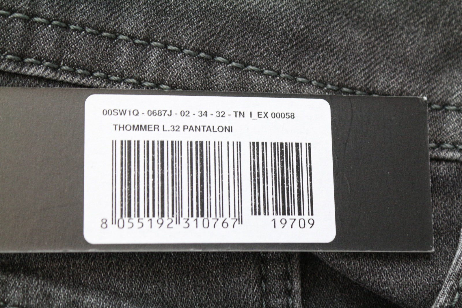 DIESEL Thommer 0687J Men's Slim Skinny Jeans W34/L32 Grey Washed Stretch Denim