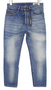 DIESEL D-Aygle 0076Y Men Jeans W29/L32 Buttoned Blue Tapered Cut Non-Stretch