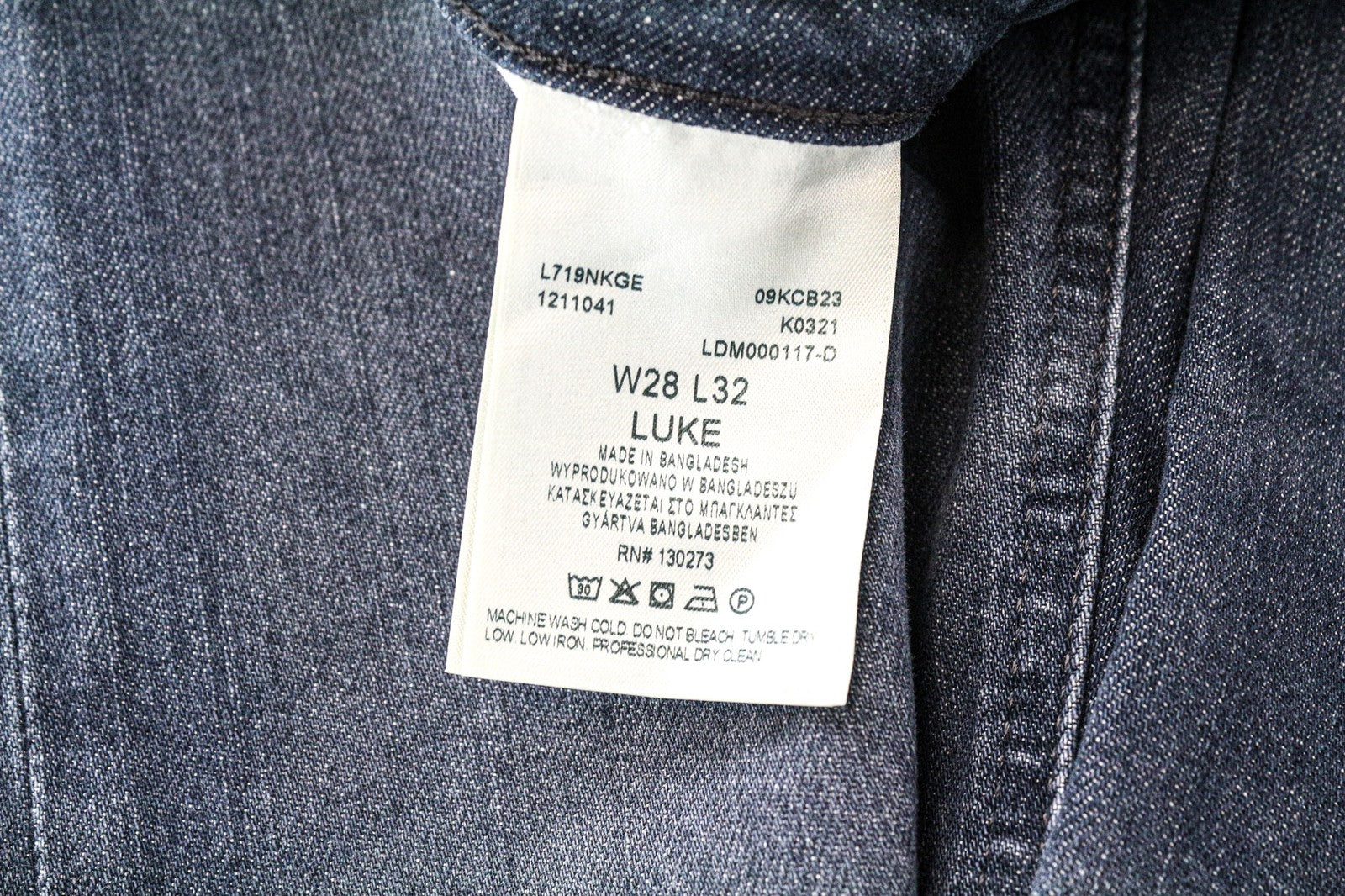 LEE Luke Men Jeans W28/L32 Dark Blue Slim Tapered Fit Stretch Zip-Fly Faded