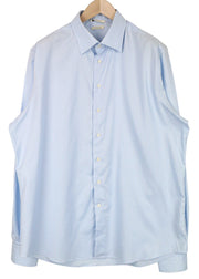 SUITSUPPLY Men Shirt 45L/17 3/4L Slim Pure Cotton Blue Long Sleeve Classic