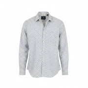 SCOTCH & SODA Ams Couture Men Shirt L White Cotton Palm Patterns Long Sleeve