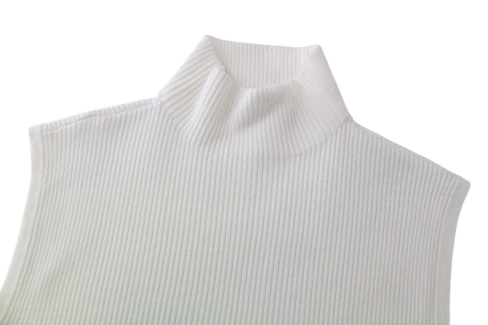 SUISTUDIO Blanca Women T-Shirt XS White Sleeveless Ribbed Round Neck Pull On