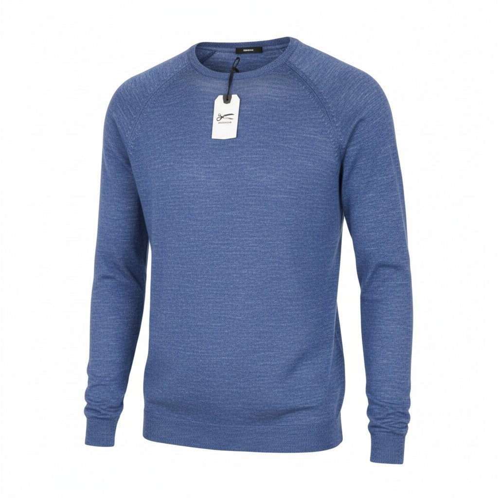 DENHAM Carver Men Sweatshirt S Blue Cotton Blend Long Sleeved Pull On Casual
