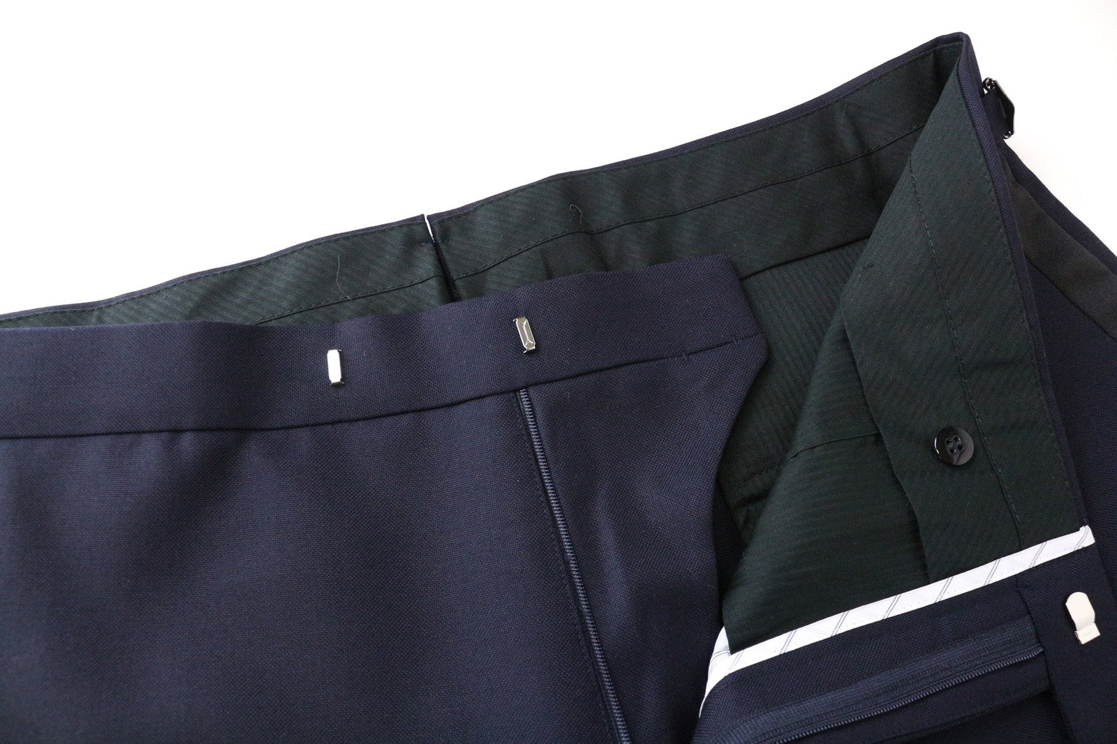 SUITSUPPLY Jort Washington Tux Men's Trousers UK46R Navy Pure Wool Pleated Pants