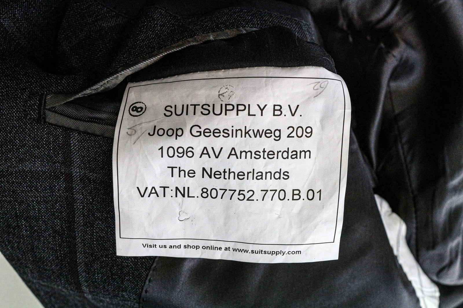 SUITSUPPLY Lazio Men's Blazer UK42 Grey Pure Wool Checked Formal Single-Breasted