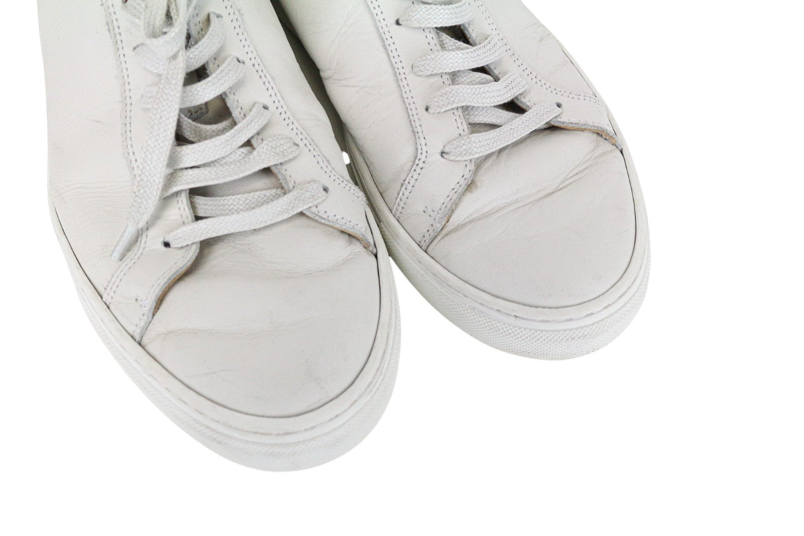 SUITSUPPLY Men Trainers EU41 Beige Greyish Leather Low-Top Casual Sneakers