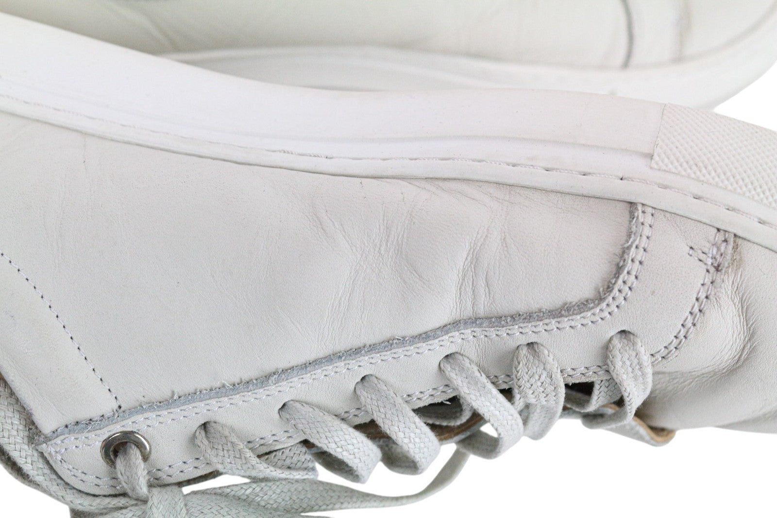 SUITSUPPLY Men Trainers EU41 Beige Greyish Leather Low-Top Casual Sneakers