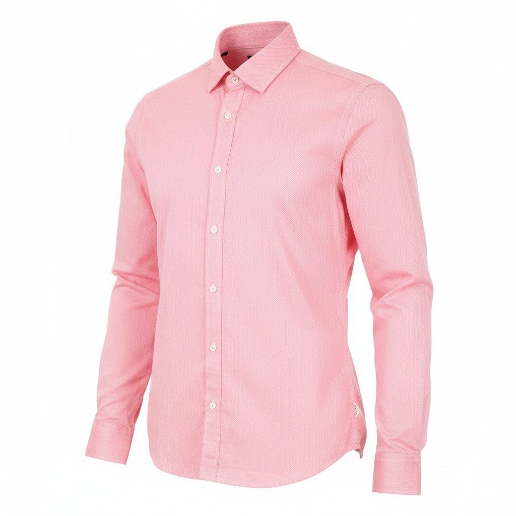 SCOTCH & SODA Ams Couture Men Shirt S Pink Pure Cotton Slim Fit Long Sleeved