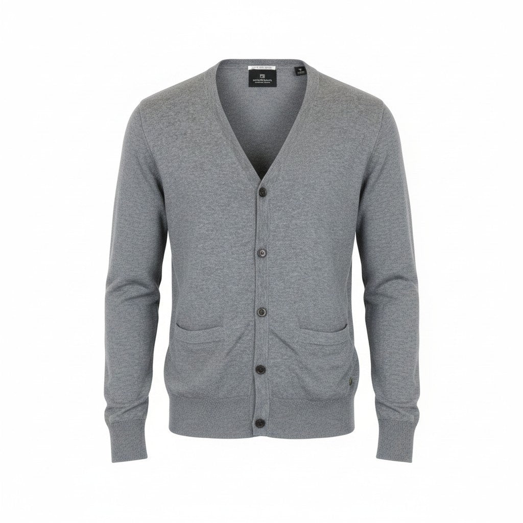 SCOTCH & SODA Ams Couture Men Sweatshirt S Grey Pure Cotton Long Sleeve Cardigan
