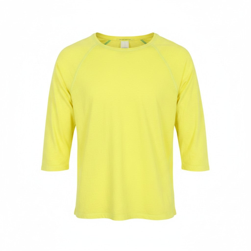 SCOTCH & SODA Ams Blauw Men T-Shirt S/M Yellow Pocketed 3/4 Sleeve Pull On