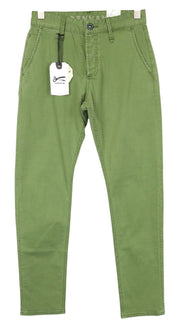 DENHAM Tokyo Men Trousers W27/L32 Drop Carrot Fit Cotton Stretch Green