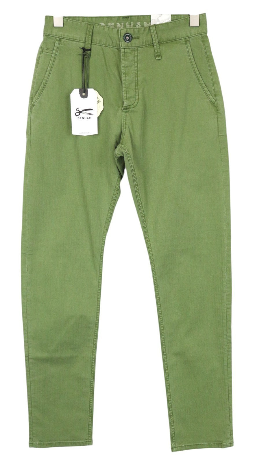 DENHAM Tokyo Men Trousers W27/L32 Drop Carrot Fit Cotton Stretch Green