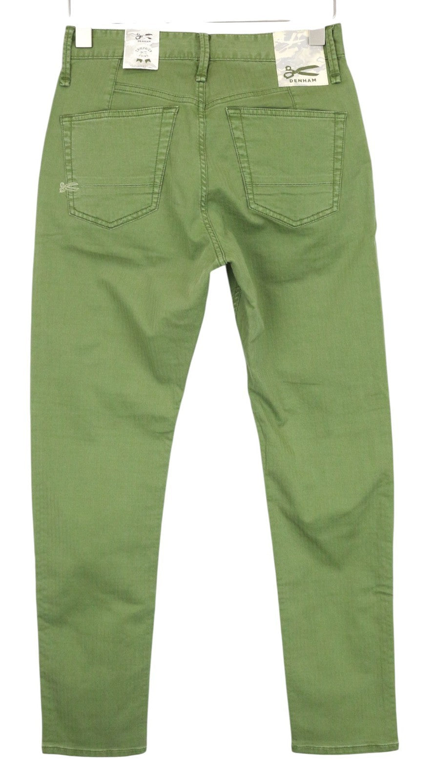 DENHAM Tokyo Men Trousers W27/L32 Drop Carrot Fit Cotton Stretch Green
