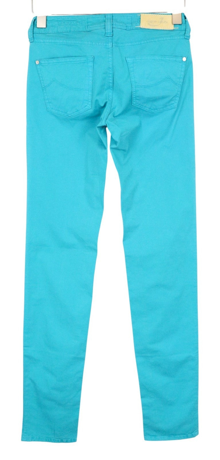 JACOB COHEN J711 Men Trousers W25 Aqua Blue Slim Fit Coton Stretch Flat Front