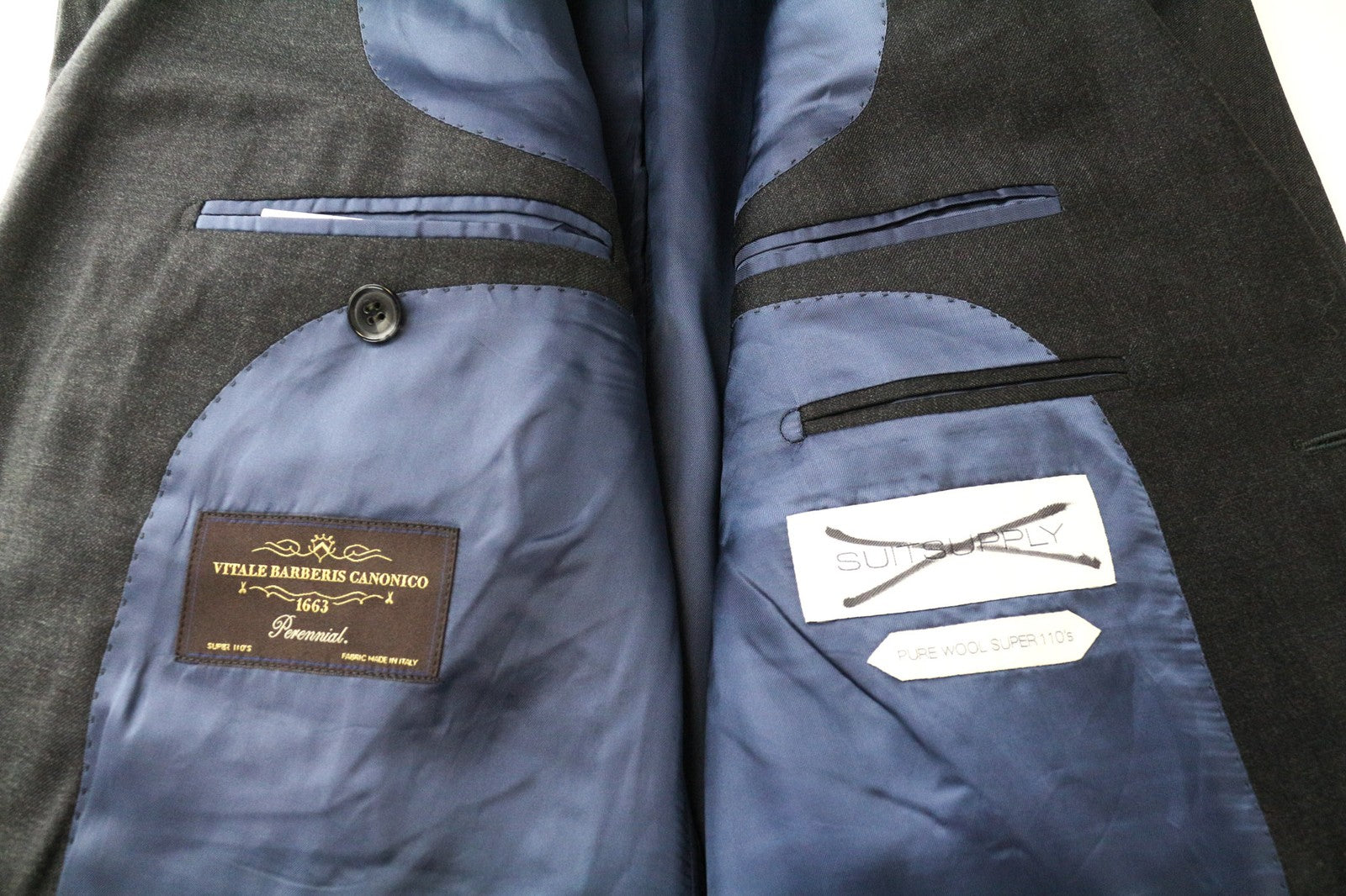 SUITSUPPLY Napoli Men's Blazer UK40S Grey Super 110's Pure Wool Single-Breasted