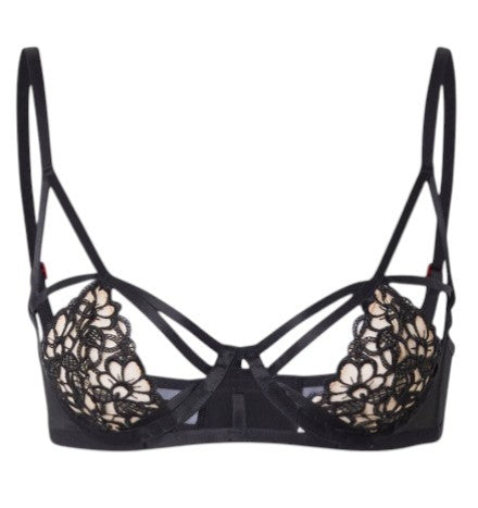 SCANDALE Le Bandeau Unpadded Sublime-Black Women's Bra 80D Lace Detail