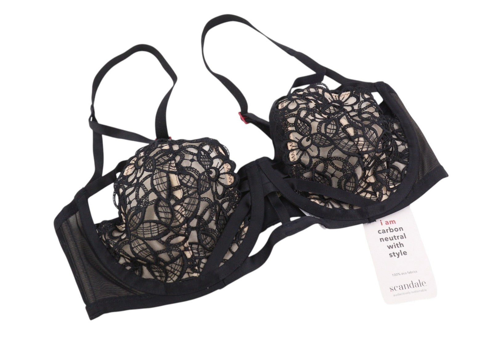 SCANDALE Le Bandeau Unpadded Sublime-Black Women's Bra 80D Lace Detail