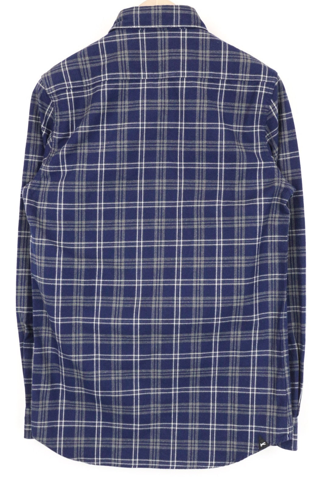 DENHAM Pocket Men Shirt S Blue Flannel-Like Cotton Tartan Check Button-Down
