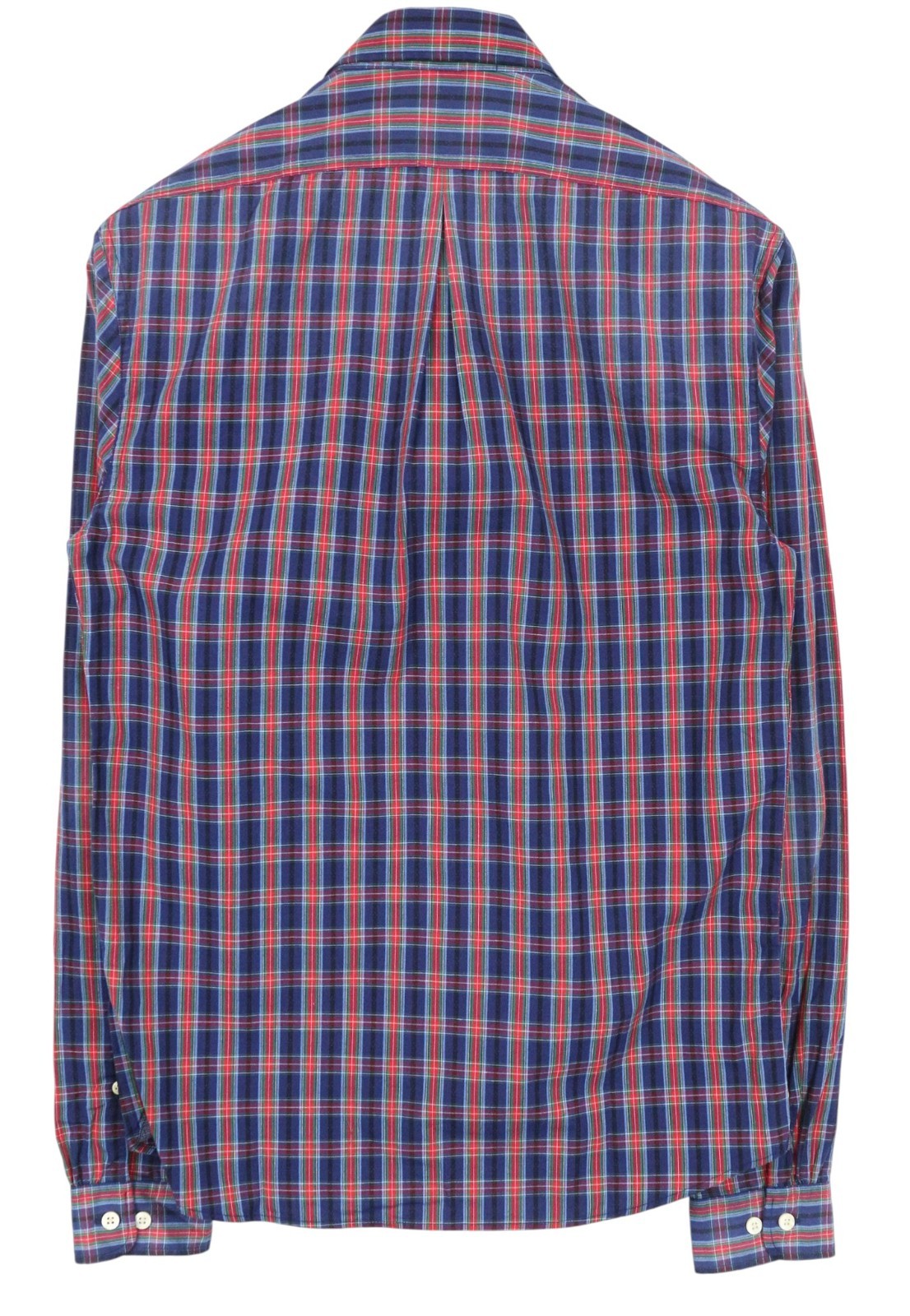 SCOTCH & SODA Men Shirt S Blue Plaid Check Melange Classic Button Up Pure Cotton