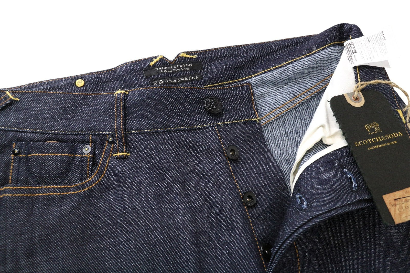 MAISON SCOTCH Women Jeans W27 Dark Blue Slim Carrot Fit Non-Stretch Buttoned