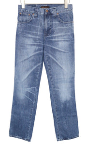 NUDIE JEANS Slim Jim Men Jeans W30/L32 Mid Blue Non-Stretch Cotton Zippered